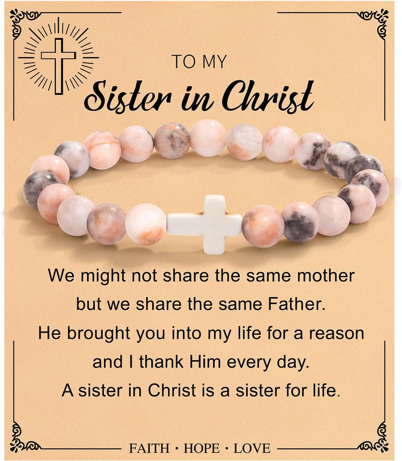 Paderast Christian Christmas Gifts for Women, Religious Cross Bracelet Gifts for Women/Daughter/Friend/Sister/Grandma/Granddaughter/Godmother/Her, Inspirational Birthday Faith Based Jewelry Stocking Stuffers Gifts - Image 1
